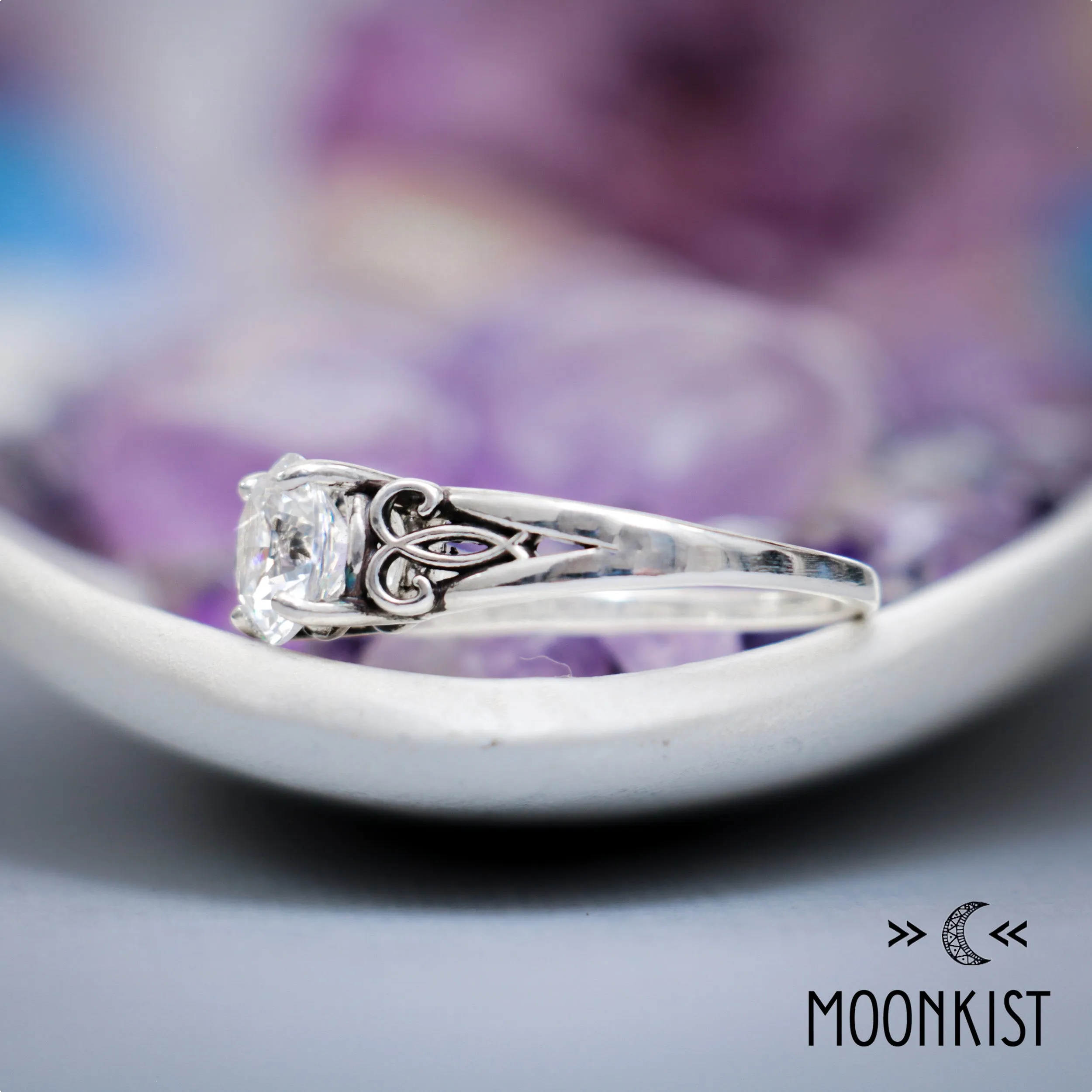 Round Moissanite Engagement Ring | Moonkist Designs