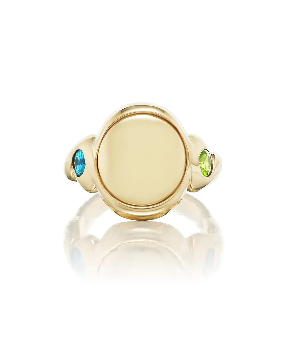 Round Ribbon Signet Ring