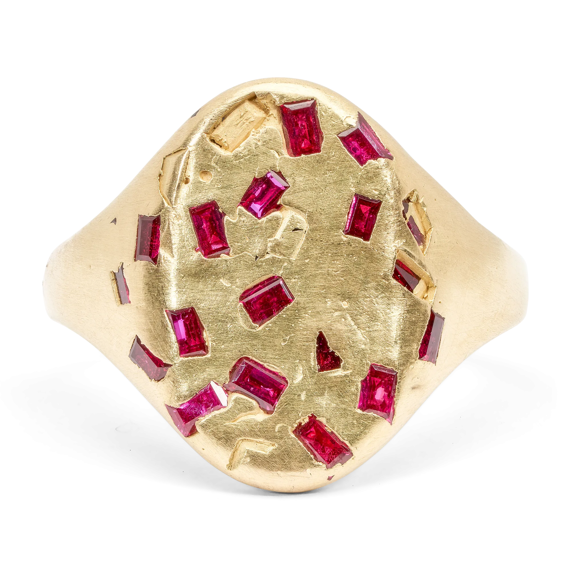 Ruby Baguette Signet Ring - Size 5.5 - 9711