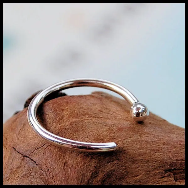 Silver Open Nose Ring Hoop