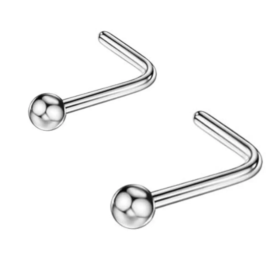 Steel Ball L Bend Nose Fishtail Ring