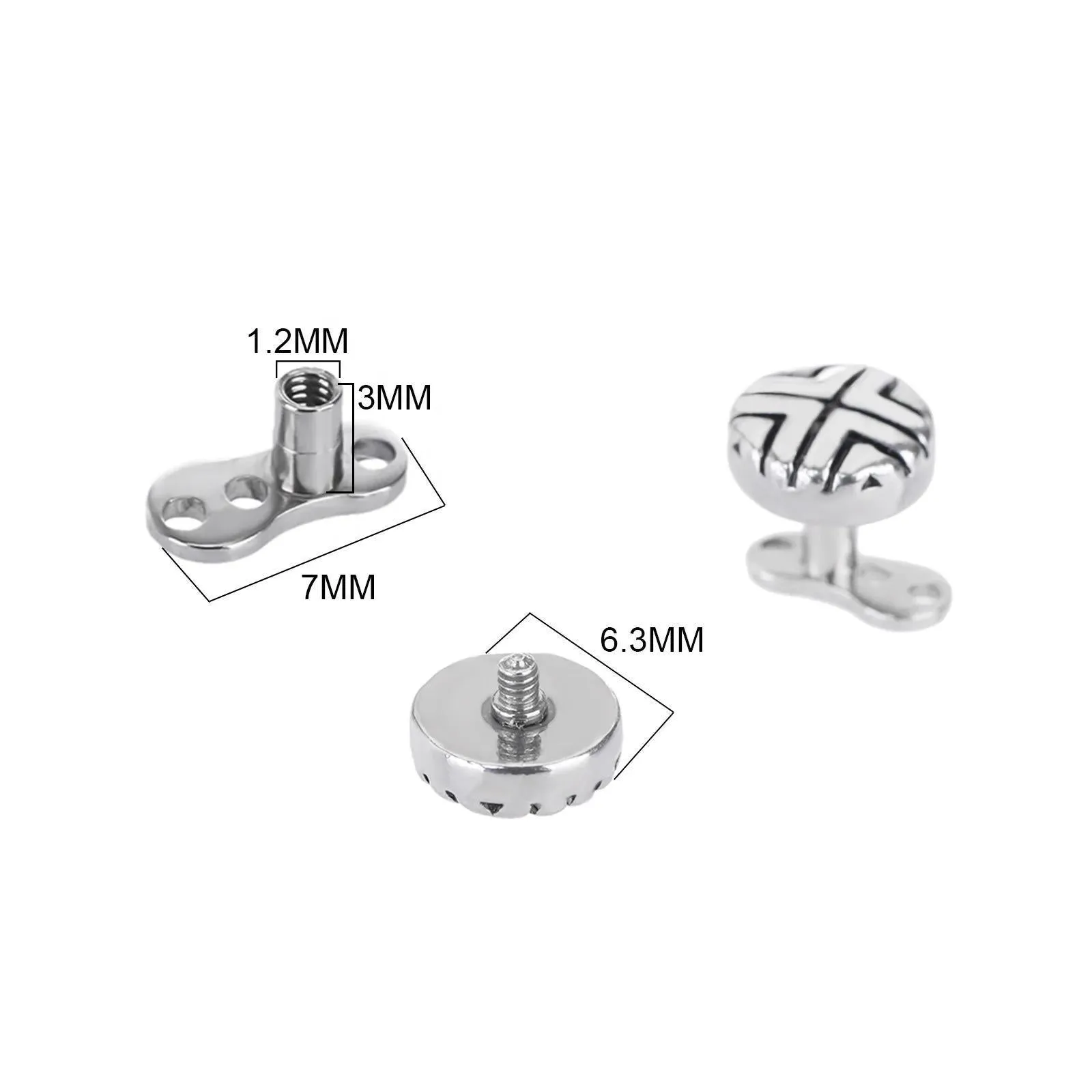 Steel Circle Line Dermal  Anchor body Jewelry