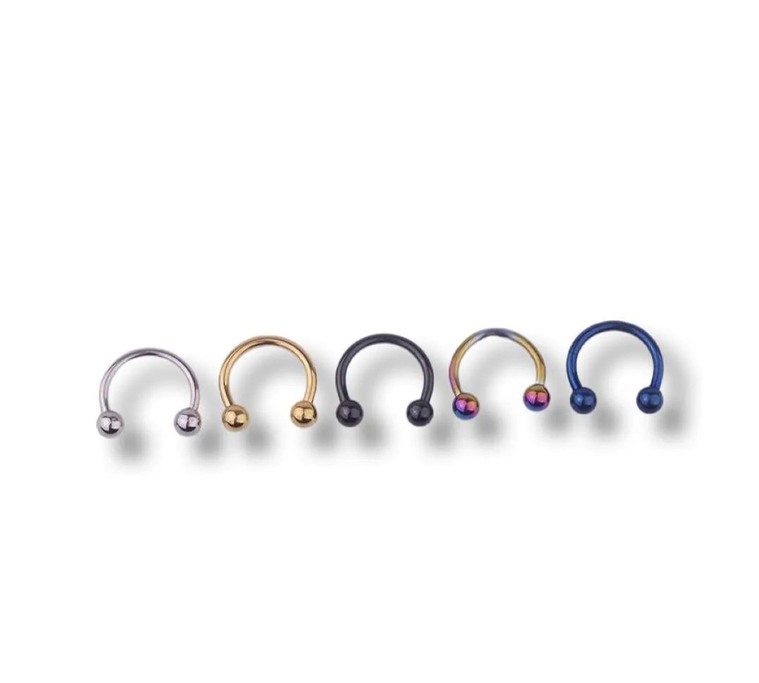 Steel Smiley Horseshoe Shape C Ring Ball Jewelry