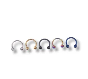 Steel Smiley Horseshoe Shape C Ring Ball Jewelry