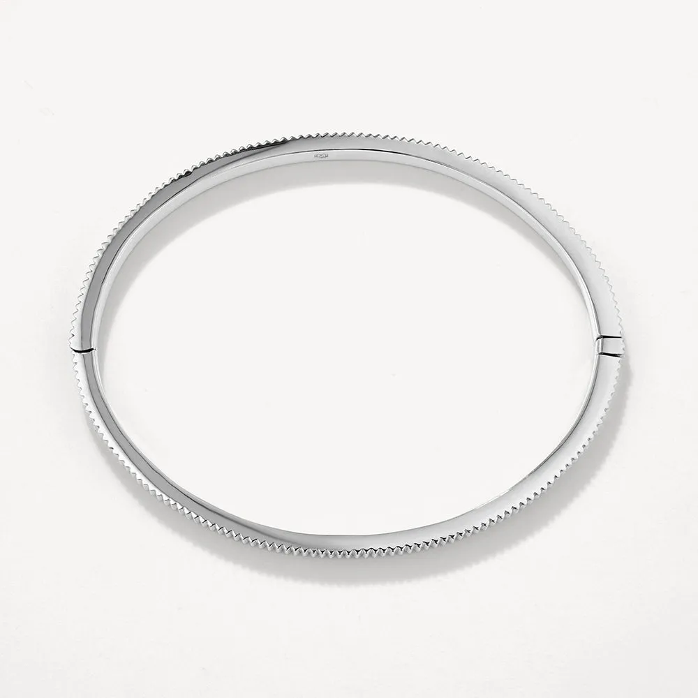 Textured Bangle in Silver