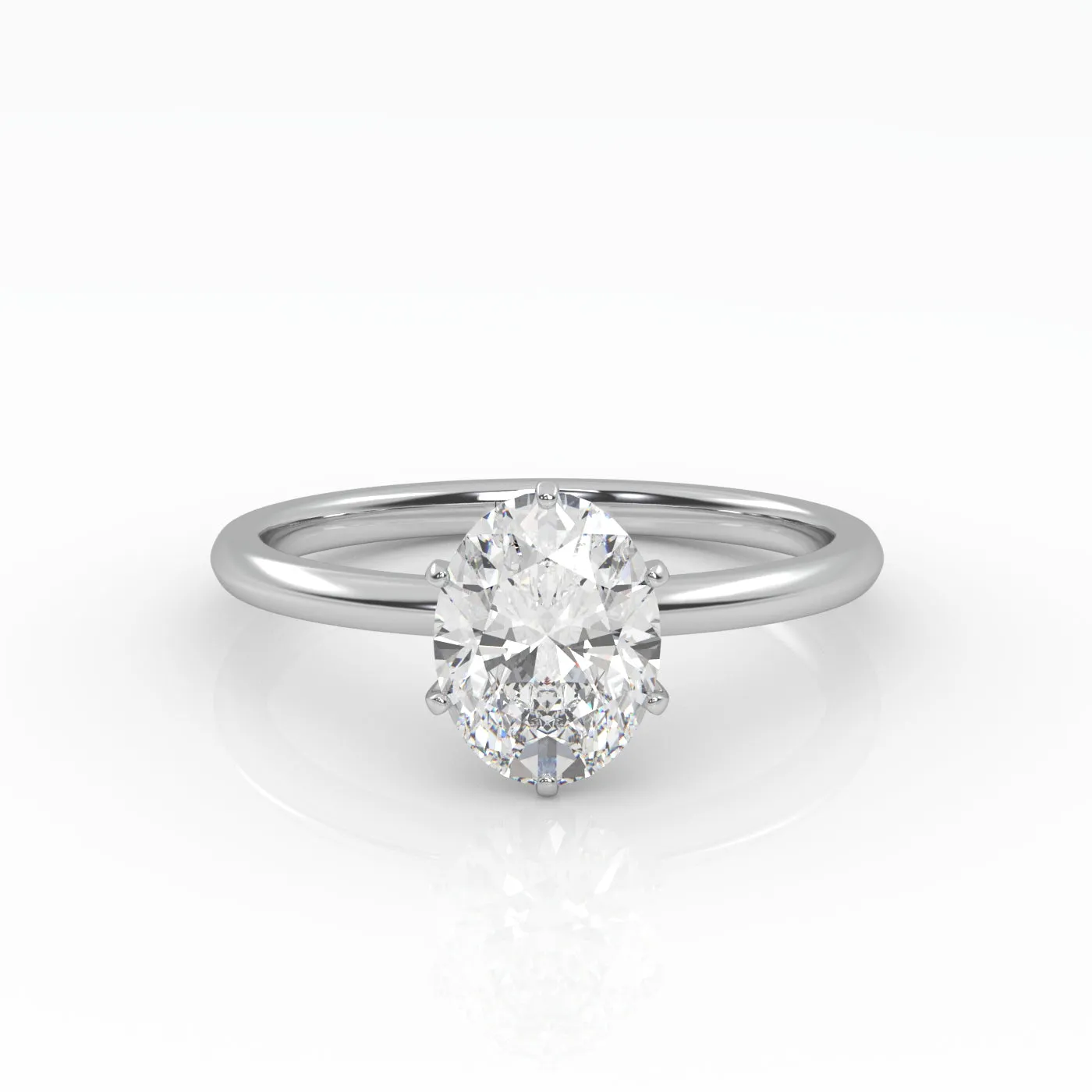 The Oval Six Prong Solitaire