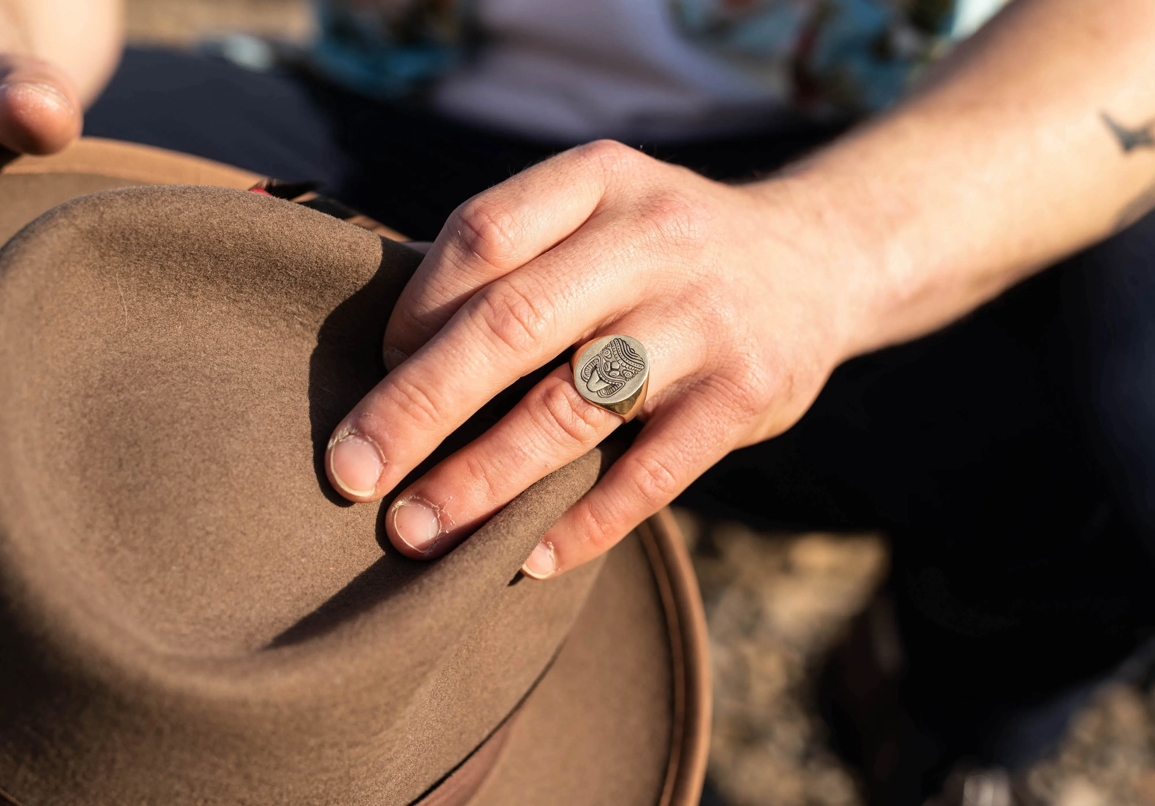 Tiki God Signet Ring