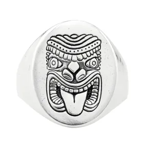 Tiki God Signet Ring