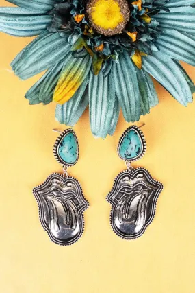 Turquoise tongue earrings