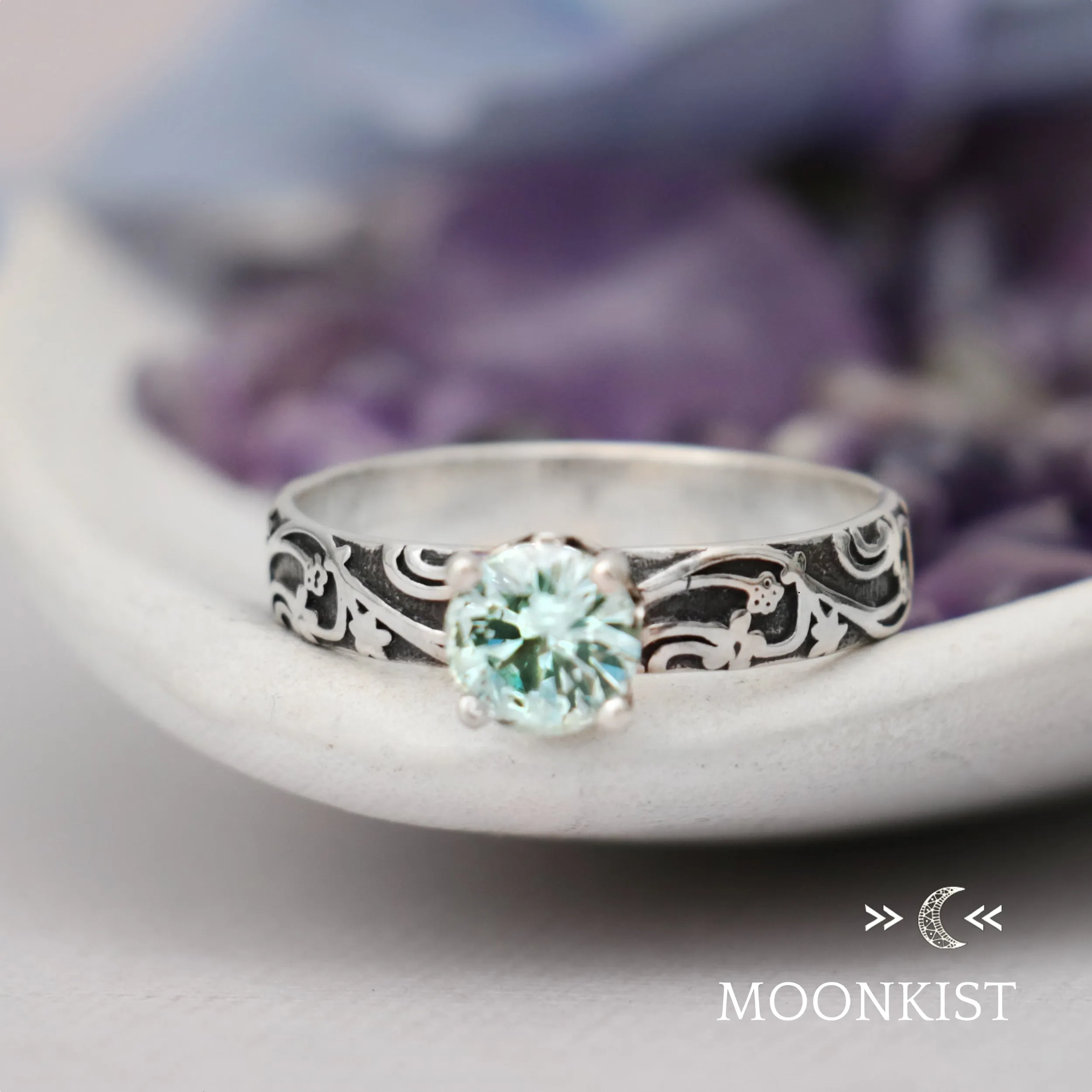 Vintage Vine Engagement Ring for Women   | Moonkist Designs