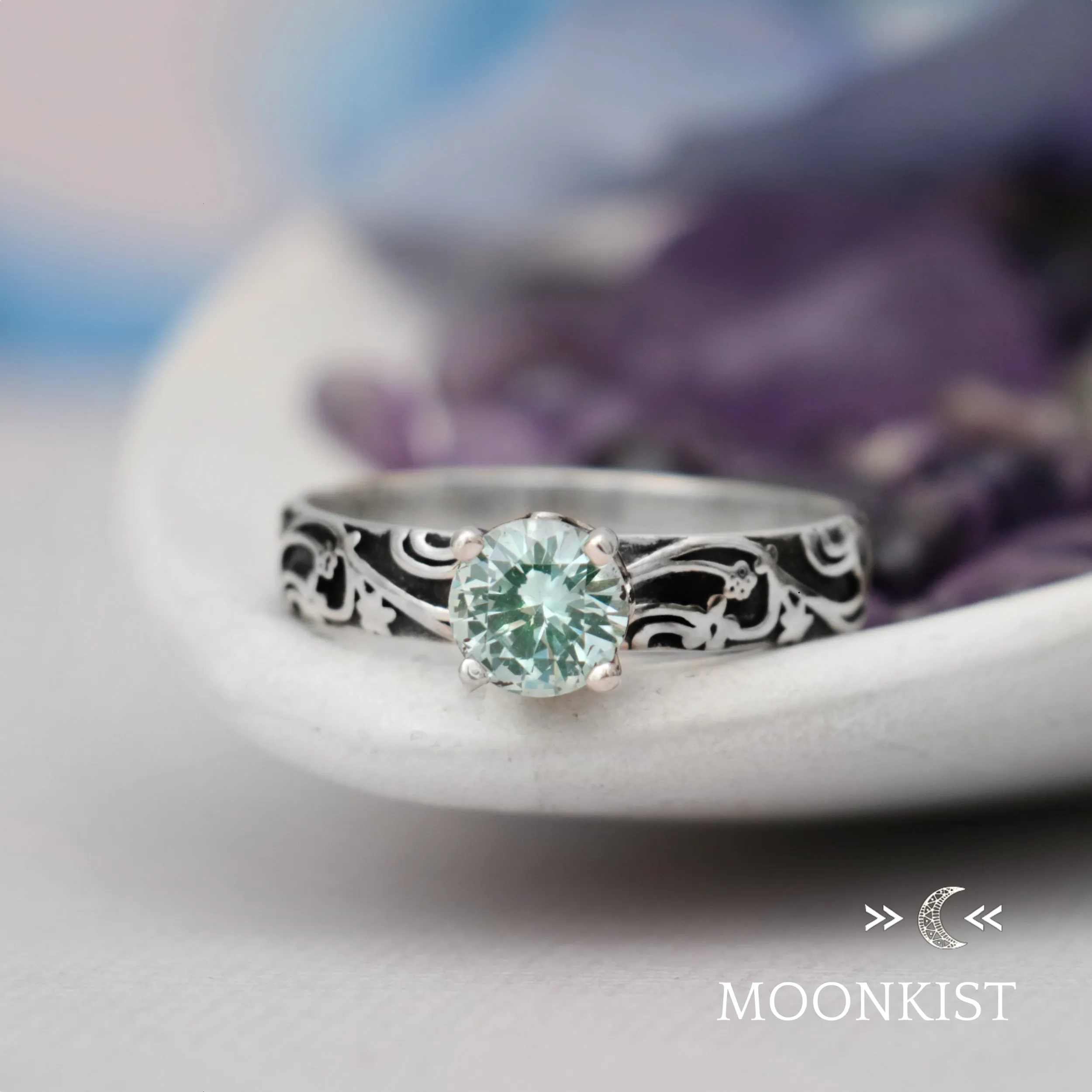 Vintage Vine Engagement Ring for Women   | Moonkist Designs