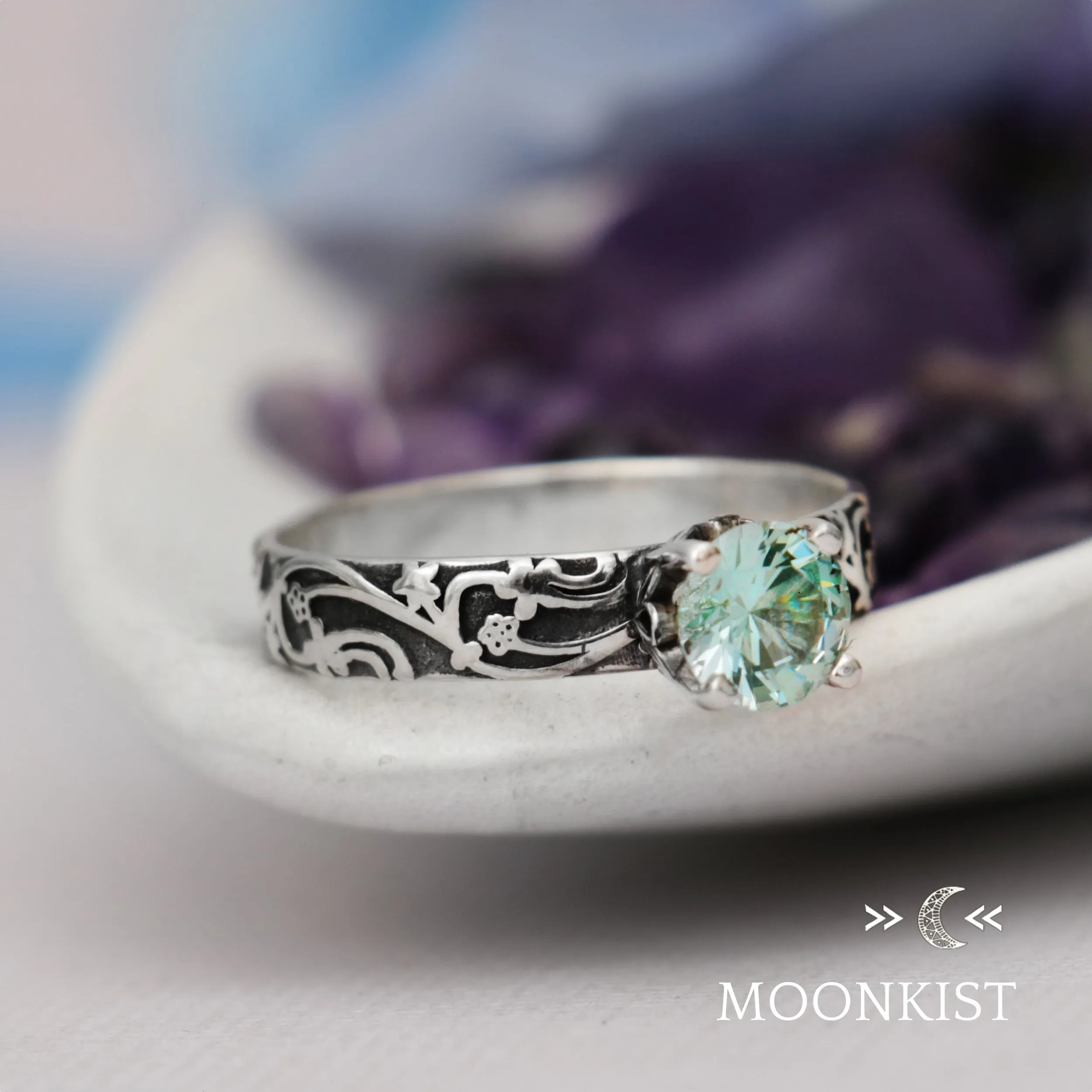 Vintage Vine Engagement Ring for Women   | Moonkist Designs